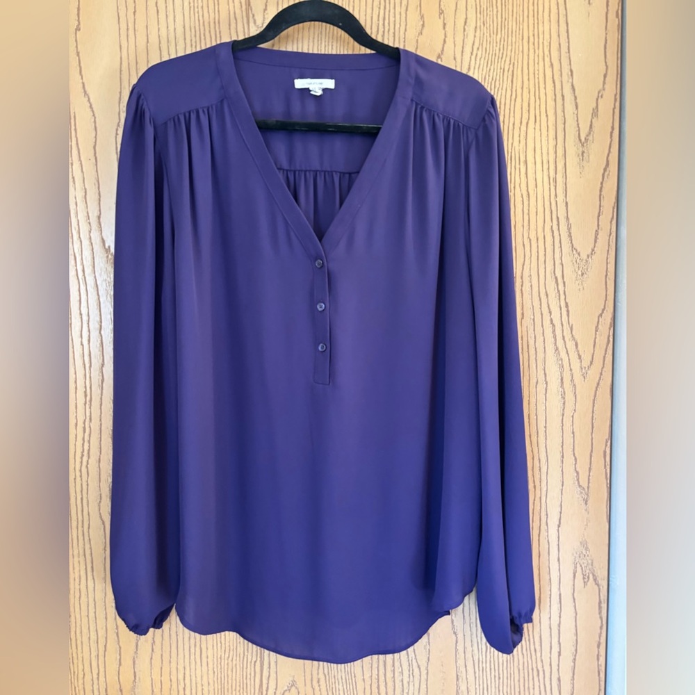 Maurices 💯 Polyester LS Blouse in Royal Purple.